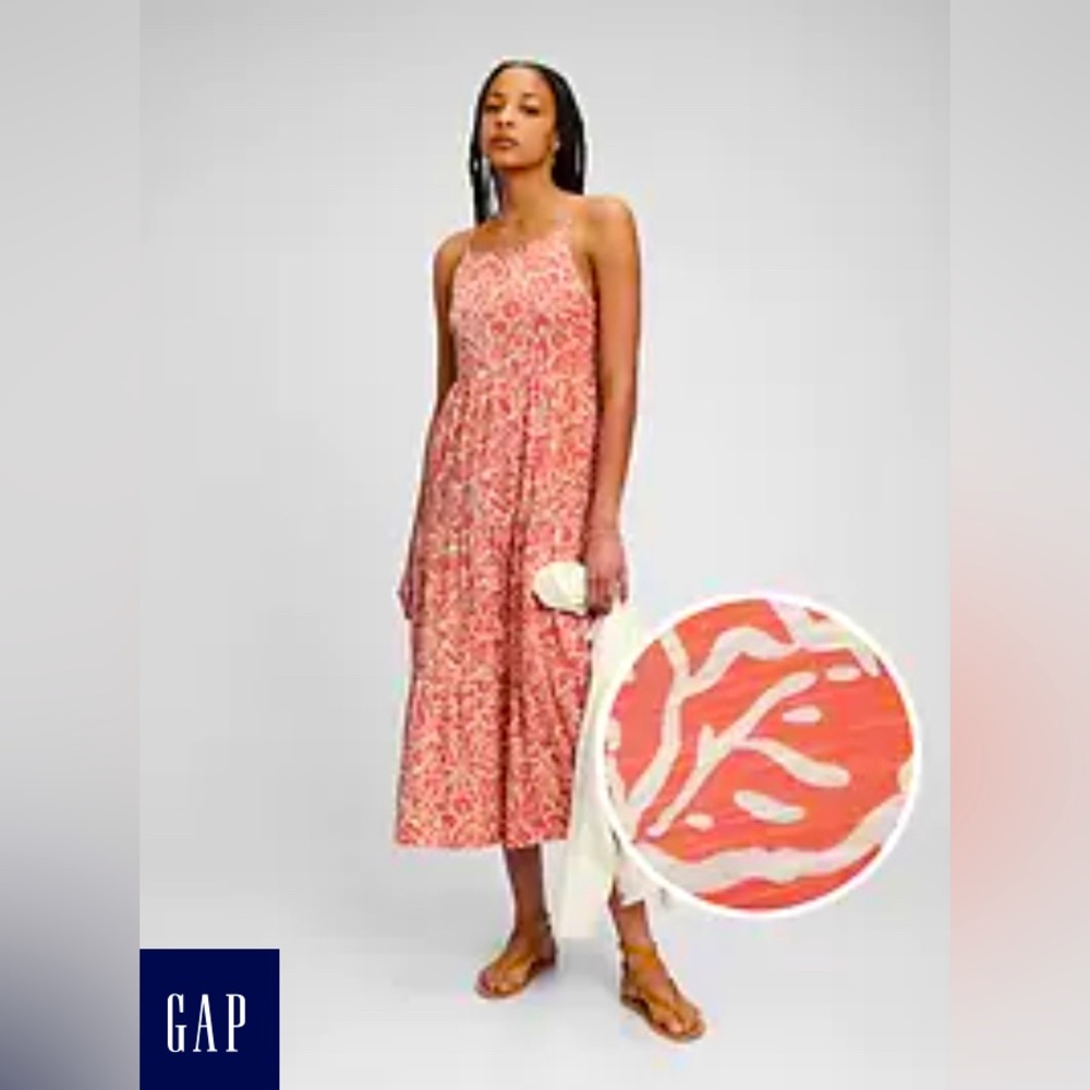 GAP Halter Tiered Maxi Dress